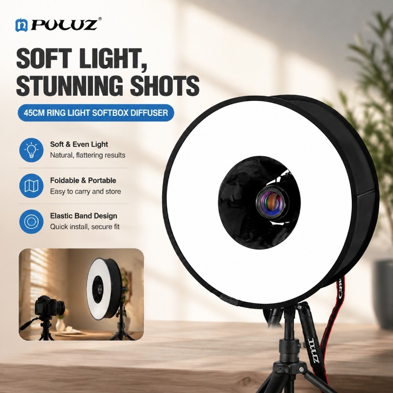 Photography Lighting Type - Składany 45cm softbox typu ring-flash z