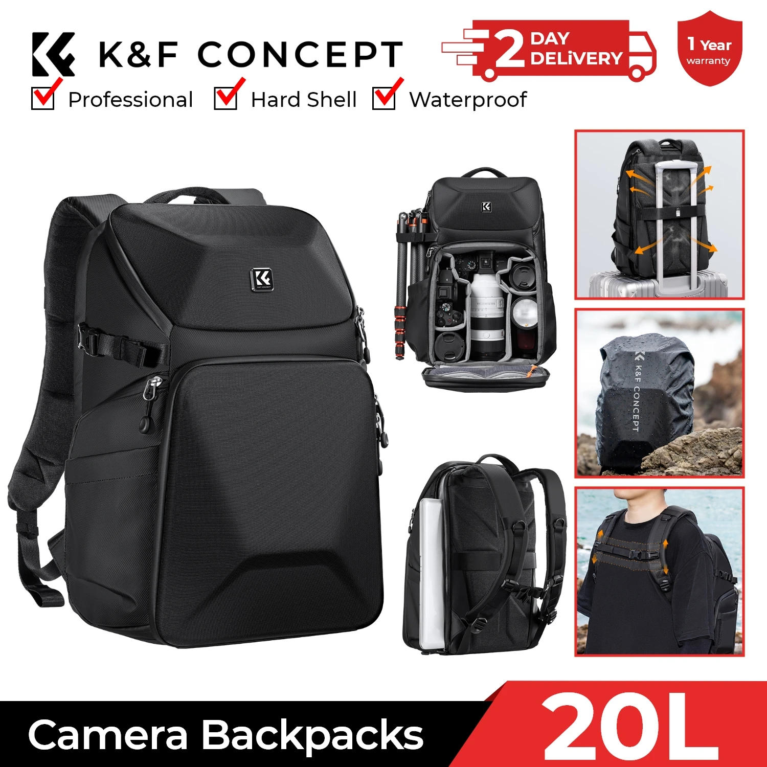 Plecak fotograficzny K&F CONCE – Photography Lighting Bag recenzja i cena